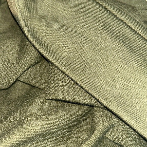 Michael Kors Olive | Army Green Twist Front Hem Pullover Lightweight‎ Sweatshirt - Picture 9 of 13